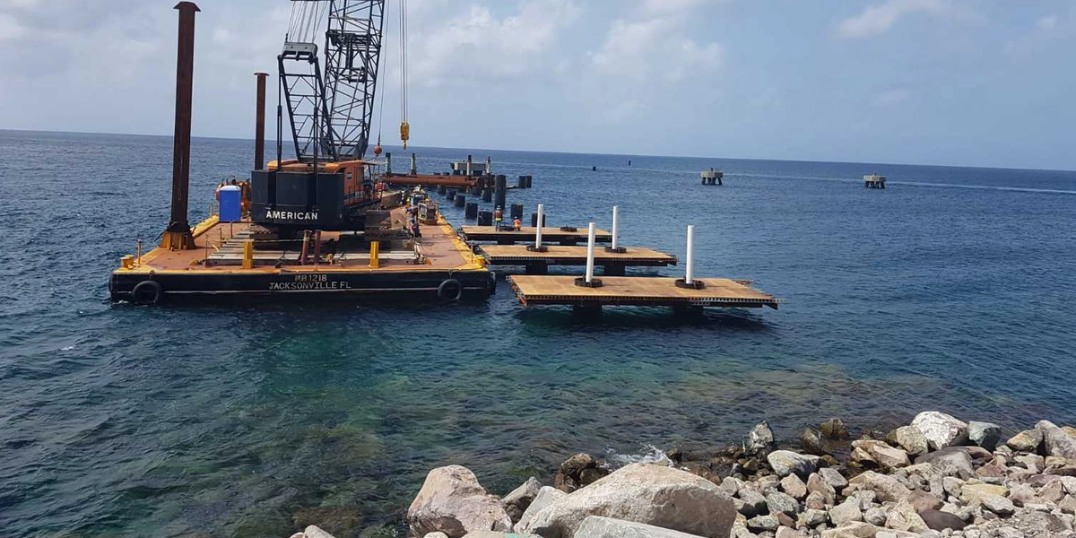 working on a barge