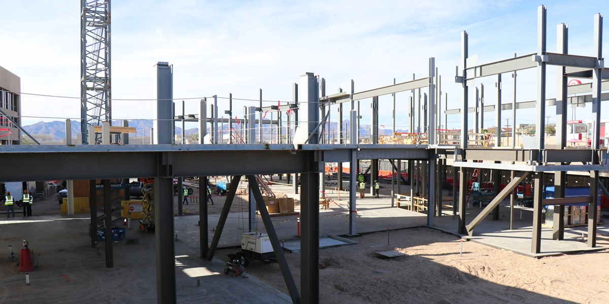 Construction site, steel
