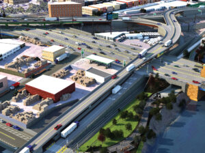 Proposed Hunts Point improvements, looking northwest
