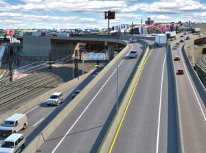 Proposed Hunts Point improvements, looking south