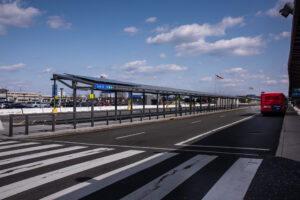 curb expansion and custom photovoltaic canopy system at Washington Dulles International Airport