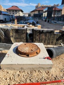 ground view of exterior infrastructure construction in Capitol Complex