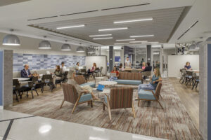 interior of common area in new TxDOT Austin District Headquarters, Austin, TX