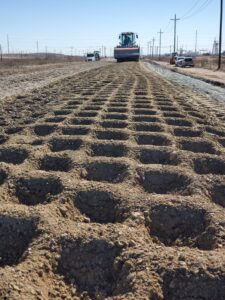 construction proceeds on RM 652 pavement rehabilitation for TXDOT El Paso District