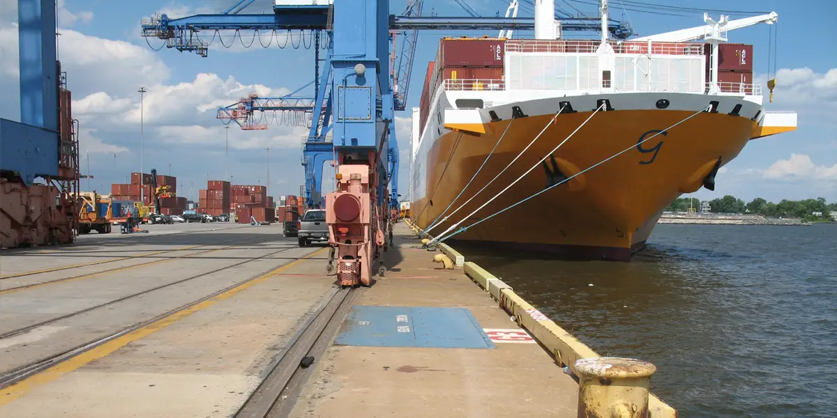 Large ship docked