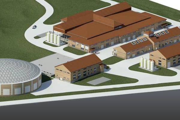 3D rendering of buildings and walkways