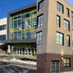 Exterior shot of the AMY at James Martin and Thomas Holme Elementary School buildings.